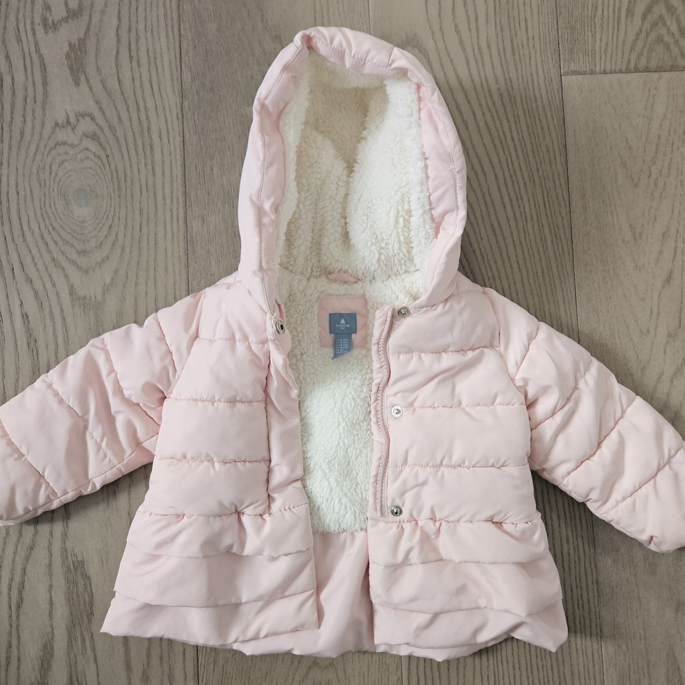 Adorable Baby GAP Light Pink Hooded Jacket with cozy sherpa Lining